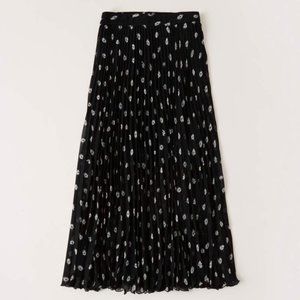 BNWT Abercrombie Midi Skirt Black floral pattern, XXSP